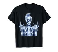 Goth Girl Squelette X-Ray Punk Rock Grunge T-Shirt