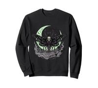 Goth Moth Esthétique Croissant de Lune Roses Noires effrayantes Sweatshirt