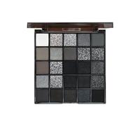 Goth Palette de maquillage - Fard à paupières mat, poudre chatoyante | 25 couleurs noires fumées pigmentées pour un ton cool, gothique compacte pour cadeau d'anniversaire ou collection de