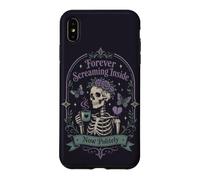 Goth Squelette Coffee Humour Forever Screaming Inside Coque pour iPhone XS Max