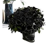 Goth Vase - Skull Wall Mounted Planter, Decorative Floral Container, Resin suculent Holder, Unique Skeleton Flower Pot, Gothic Style Ornament Display | For Bedroom Living Room Patio Gate Door Indoor