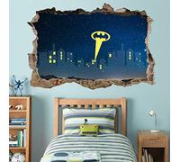 Gotham City At Night Smashed Sticker Mural Sticker Batman Super Hero Art H170