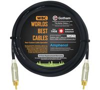 Gotham GAC-1 Ultra Pro Câble de caisson de basses à canal central bas avec connecteurs RCA plaqués or Amphenol ACPR-SWH moulé sous pression 4,6 m