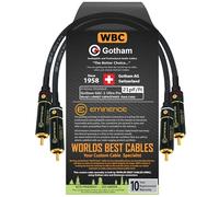Gotham GAC-1 Ultra Pro Paire de câbles RCA 15 cm avec connecteurs RCA plaqués or