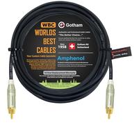 Gotham GAC-4/1 Câble de caisson de basses à canal central Star-Quad avec Amphenol ACPR-SWH moulé sous pression, connecteurs RCA plaqués or - Directionnel