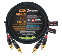 Gotham GAC-4/1 Paire de câbles RCA 3 m Noir Star-Quad équilibré Câble d'interconnexion audio avec amphenol ACPL Corps noir chromé Connecteurs RCA plaqués or Directionnel