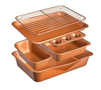 GOTHAM STEEL 7154 Lot de 6 ustensiles de cuisson antiadhésifs avec revêtement en cuivre Ti-Cerama 100% sans PFOA, aluminium, graphite