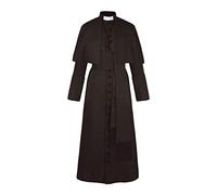 Gothden Tunique Costume MéDiéVal d'halloween Moine Costume Cardinal EccléSiastique PrêTre Costume De Ministre Clergy Robe DéGuisement Homme Adult Costume D'Eglise Carnaval pour Homme Adulte