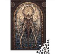 Gothic Angel Stained Glass Art Puzzle 1000 Pièces Educa Jouet en Bois Divertissement Créatif Décoration Intérieure Jeu Éducatif Challenge Toy pour Adultes Et Enfants À Partir De 12 Ans 52x38cm/1000pc