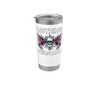 Gothic Biker Skull Nothing Personal Y2K Alt Grunge Gobelet isotherme en acier inoxydable double paroi