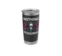 Gothic Biker Skull Nothing Personal Y2K Alt Grunge Gobelet isotherme en acier inoxydable double paroi