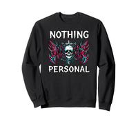 Gothic Biker Skull Nothing Personal Y2K Alt Grunge Sweatshirt