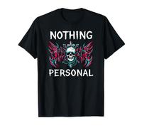 Gothic Biker Skull Nothing Personal Y2K Alt Grunge T-Shirt