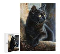 Gothic Black Cat Art Print Puzzle 1000 Pièces Educa Jouet en Bois Cadeau Unique Décoration Intérieure Jeu Éducatif Challenge Toy Adultes Et Enfants À Partir De 14 Ans 500 PCS
