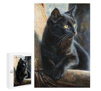 Gothic Black Cat Art Print Puzzle 1000 Pièces Educa Jouet en Bois Cadeau Unique Décoration Intérieure Jeu Éducatif Challenge Toy Adultes Et Enfants À Partir De 14 Ans 1000 PCS