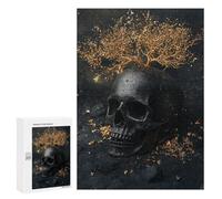 Gothic Black Skull Decor with Gold Tree Puzzle 1000 Pièces Educa Jouet en Bois Cadeau Unique Décoration Intérieure Jeu Éducatif Challenge Toy Adultes Et Enfants À Partir De 14 Ans 300 PCS
