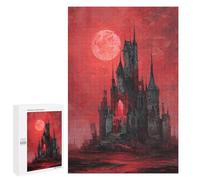 Gothic Castle with Blood Moon Puzzle 1000 Pièces Educa Jouet en Bois Cadeau Unique Décoration Intérieure Jeu Éducatif Challenge Toy Adultes Et Enfants À Partir De 14 Ans 1000 PCS