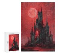 Gothic Castle with Blood Moon Puzzle 300 Pièces Educa Jouet en Bois Cadeau Unique Décoration Intérieure Jeu Éducatif Challenge Toy Adultes Et Enfants À Partir De 14 Ans 300 PCS