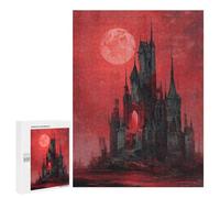 Gothic Castle with Blood Moon Puzzle 500 Pièces Educa Jouet en Bois Cadeau Unique Décoration Intérieure Jeu Éducatif Challenge Toy Adultes Et Enfants À Partir De 14 Ans 500 PCS