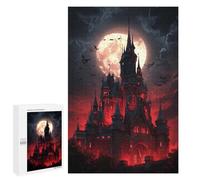 Gothic Castle with Full Moon-1, 1000 PCS Puzzle Décoratif, Cadeau De Saison; pour Les Couples, Amis Et Familles