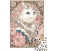 Gothic Cat Art Print Puzzles 1000 Pieces Cadeau Unique Jeu Éducatif Challenge Toy À De Qualité Supérieure Peinture Art pour Adultes Et Enfants À Partir De 14 Ans 70x50cm/1000pcs