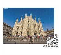 Gothic Cathedral Puzzles 1000 Pièces Matériau Recyclable City Square Seniors Puzzles Impossible Hard Difficult Stimulant Éducatif Jeu pour Men 52x38cm/1000pcs