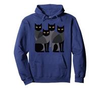Gothic Cats Emo Grunge Punk Graphic Goth Mid-Century Modern Sweat à Capuche