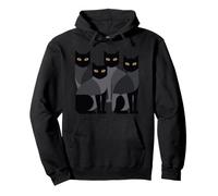 Gothic Cats Emo Grunge Punk Graphic Goth Mid-Century Modern Sweat à Capuche