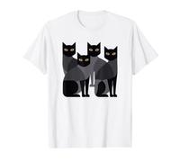 Gothic Cats Emo Grunge Punk Graphic Goth Mid-Century Modern T-Shirt Graphique avec Valeur, Homme, Blanc, M