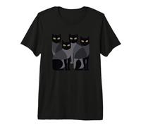 Gothic Cats Emo Grunge Punk Graphic Goth Mid-Century Modern T-Shirt Haut de Gamme