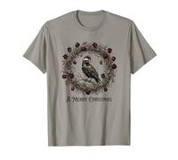 Gothic Christmas Raven Wreath Vintage Victorian Dark Holiday T-Shirt