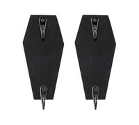 Gothic Coffin Wall Hook - Wooden Key Holder Rack, Rustic Black Coffin Decor, Durable Hanging Hooks | Decorative Shaped Wall Organizer For Bedroom Study Room Living Space Entryway Home Use