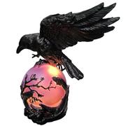 Gothic Crow Desk Lamp - Artistic Decorative Table Light Accent, Mysterious Interior Ornament | For Bedroom Living Room Dorm Apartment Nightstand Display Uses, Crow Lamp, Gothic Table Light, Artistic