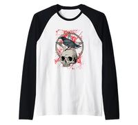 Gothic Crow Skull Pentagram Halloween Manche Raglan