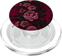 Gothic Dark Floral Black Lace Valentine PopSockets PopGrip pour MagSafe