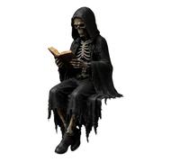 Gothic Decor Dark | Aesthetic Resin Statue ,Sitting Skull Gothic Shelf