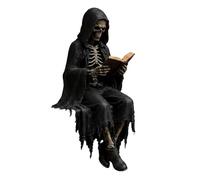 Gothic Decor Dark | Aesthetic Resin Statue ,Sitting Skull Gothic Shelf