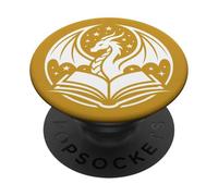 Gothic Dragon Wings Book Lover Librarian Fantasy Bookish PopSockets PopGrip Adhésif