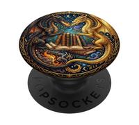 Gothic Dragon Wings Book Lover Librarian Fantasy Bookish PopSockets PopGrip Adhésif