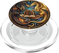 Gothic Dragon Wings Book Lover Librarian Fantasy Bookish PopSockets PopGrip pour MagSafe