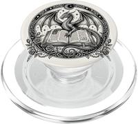 Gothic Dragon Wings Book Lover Librarian Fantasy Bookish PopSockets PopGrip pour MagSafe