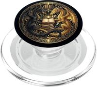 Gothic Dragon Wings Book Lover Librarian Fantasy Bookish PopSockets PopGrip pour MagSafe