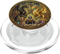 Gothic Dragon Wings Book Lover Skeleton Fantasy Bookish PopSockets PopGrip pour MagSafe
