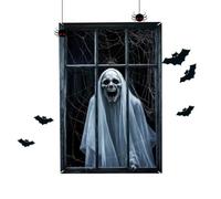 Gothic Female Ghost Window Cover - Spooky Halloween Party Decoration | Gothic Poster with female ghost, Window Cover with 80x120cm size, Halloween Decor and spooky design, banner for haunted house