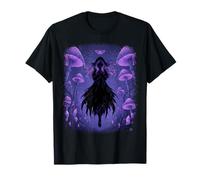 Gothic Forest Spirit Mushroom Crystal Purple Aesthetic T-Shirt