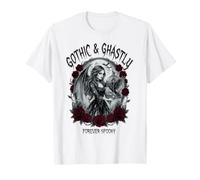 Gothic & Ghastly Forever Spooky Winged Woman Raven and Roses T-Shirt