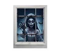 Gothic Ghost Window Cover | 80x120cm Halloween Door & Window Decors