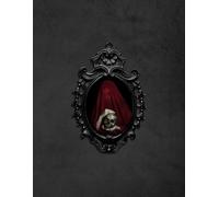 Gothic Girl in Red Holding Skull in Black Frame Sketchbook - Cream Color Interior Sketch Pages for Gothic Art - Sketch Pages Numbered: This Sketch ... doodling, writing, and brainstorming.