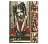 Gothic-Girls. Bizzare Comic-Art (Wandkalender 2026 DIN A2 hoch), CALVENDO Monatskalender: Schaurig-schöne Gothic-Mädchen in kunstvollen Illustrationen