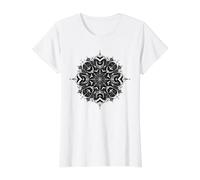 Gothic Halloween Mandala Spider Web T-Shirt Graphique avec Valeur, Femme, Blanc, S